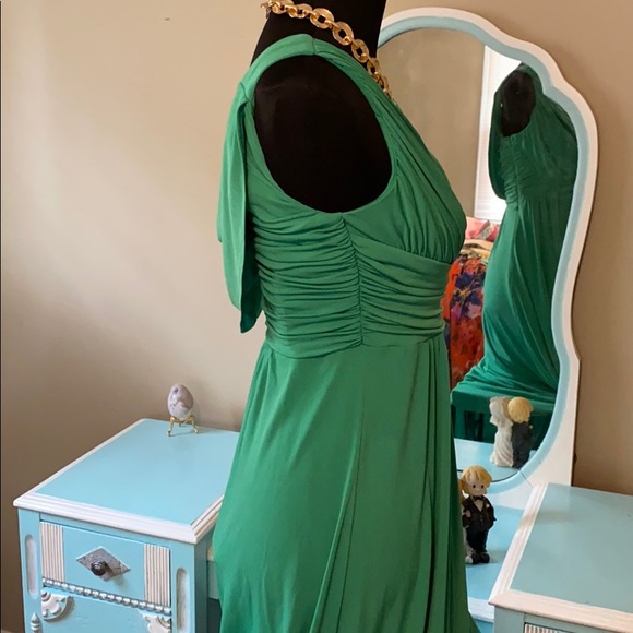 Beautiful Sangria Grecian Long Formal Maxi Dress - Size 8 - Kelly Green - Picture 3 of 9